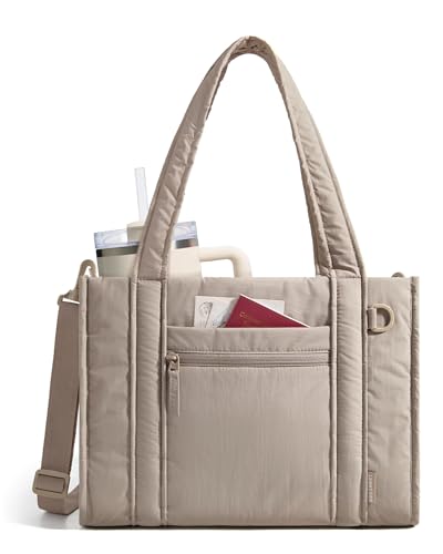 Image of BAGSMART Boxy Tote Bag for Women, Crossbody Bag with Zipper, Crush Bow Purses for Travel Work College