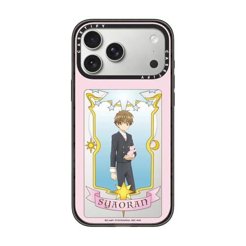 CASETiFY �C���p�N�g iPhone 17 Pro Max �P�[�X [MagSafe�Ή�/���^ �y��/�ϏՌ�/Cardcaptor Sakura Co-lab] - �N���A �u���b�N - Syaoran Clear Card Case