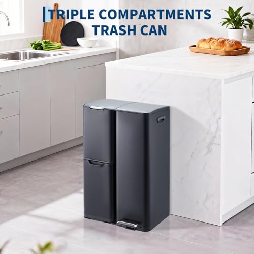 Caneca de basura rectangular Takywep 60L acero inoxidable miniatura 7