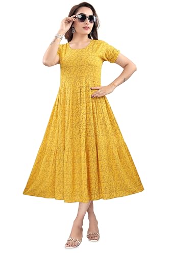 Image of B2F Women's Flared Anarkali Maternity Dress, Feeding Kurti with Concealed Zip for Pre & Post Pregnancy