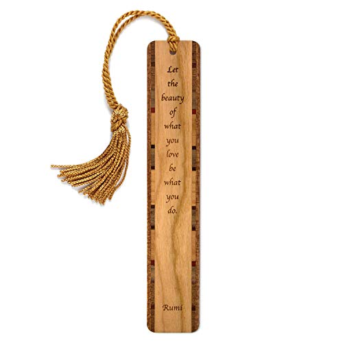 Inspiring Love What You Do Quote By Poet Rumi Engraved Wooden Bookmark - Also Available With Personalization - Made In Usa #TOP11