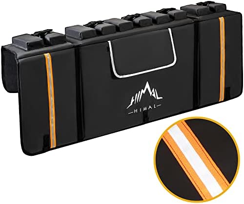 GoHimal Tailgate Pad Pro for Mountain Bike, Tailgate Bike Pads Up to 5 Off-Road Bicycle on Most Full-Size Trucks, with Reflective Strips and Tool Pockets