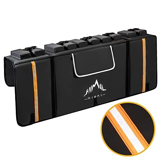 GoHimal Tailgate Pad Pro for Mountain Bike, Tailgate Bike Pads Up to 5 Mountain Bikes on Most Full-Size Trucks, with Reflective Strips and Tool Pockets
