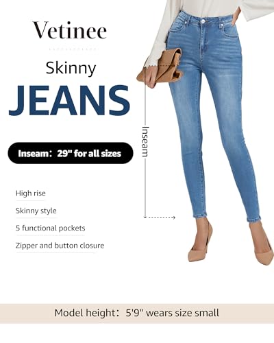 Vetinee Skinny Jeans for Women High Waisted Slim Fit Trendy Classic Stretchy Denim Pants Jean Leggings Jeggings Pockets4