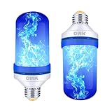 OMK - Blue Flame Christmas Decor LED Flame Effect Light Bulbs - Upgraded 4 Modes Fire Simulated Lamps - Christmas Gifts, Party, Indoor/Outdoor Decoration Lights (Blue 2)