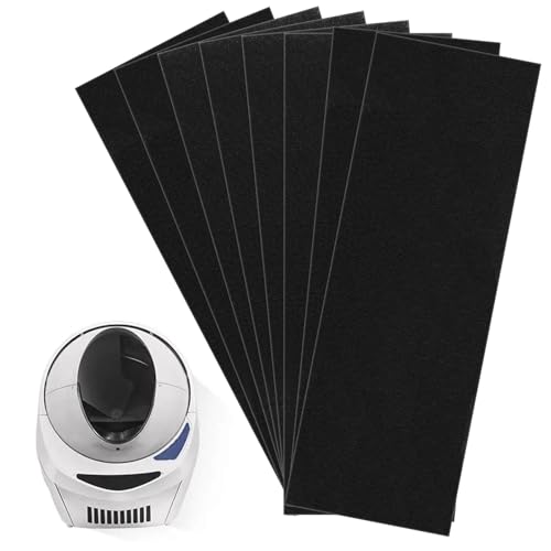 8 Pièces Filtre Charbon, 25X9cm Filtre a Charbon Actif pour Litière de Chat Filtre Charbon Actif pour Cuisines et Poubelles Sans Odeur
