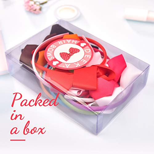 Deeka 4" 12Pcs Grosgrain Ribbon Bows Headbands Fashion Hair Bows Hair Band For Baby Girls #TOP4