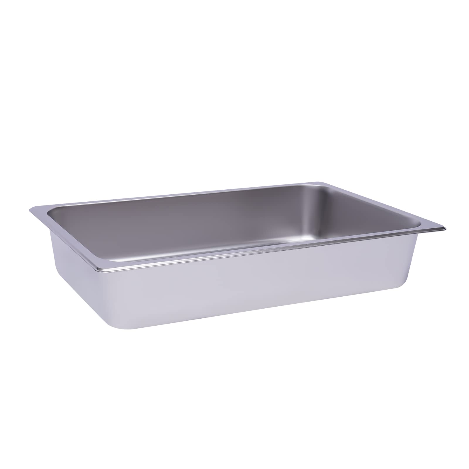 OUKANING VonVVer 1/1 1/2 recipientes de acero inoxidable para gastronomía, 6 unidades, recipientes comerciales apilables para hotel, 0,7 mm, para alimentos, tartas (1/1, 53 x 33 x 10 cm)