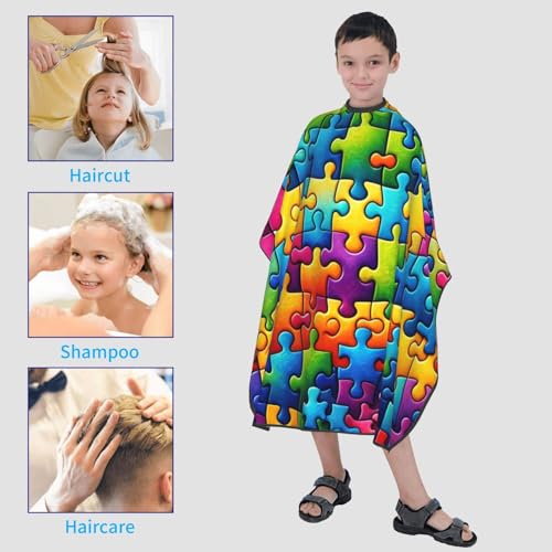 Capa de Corte de Pelo para Niños 39x47 Pulgadas con Cierre de Broche miniatura 6