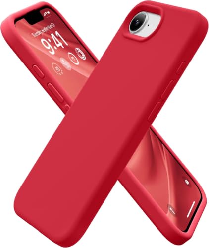 Image of DIZORO Compatible with iPhone 17e Case 6.3, Slim Liquid Silicone 3 Layers Full Covered Soft Gel Rubber Phone Cases Protective Back Cover 6.3 Inch - RED
