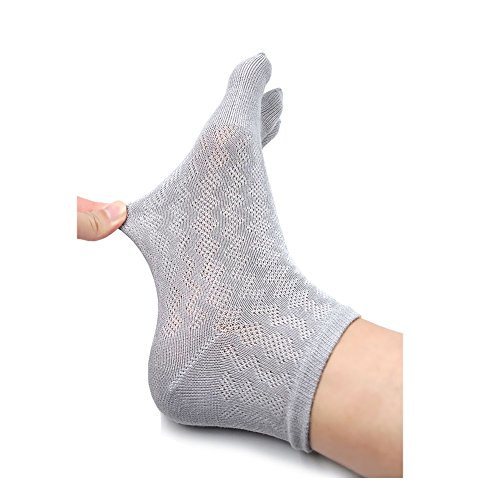 ZAKASA Womens Toe Socks Funny Cat Dog Print Cotton Five Finger Socks Novelty Athletic Running Crew Ankle Socks Size 6-92