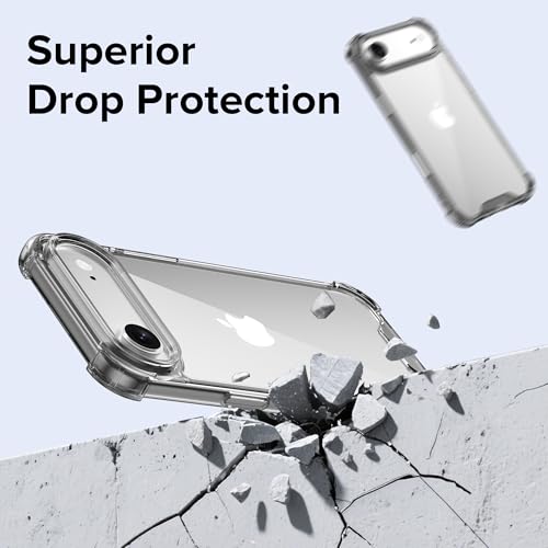 Image of ExpressBfor iPhone Air Case Cover | Anti-Scratch | Soft Shockproof Cushion Corners Camera Protection Back Cover | Hard Transparent Back Cover Case for iPhone Air - Clear with Black Sides