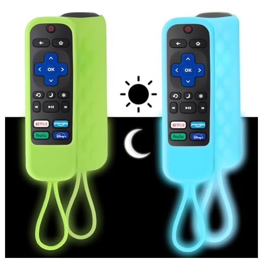 2 Pack Case for Roku Express/Streaming Stick/Premiere - Silicone Remote Cover for TCL Hisense Roku TV Remote Sleeve Skin Smart TV Remote Control Replacement Cover Case Glow in The Dark（Green Blue）
