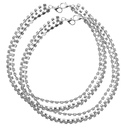 GLSTOY Chaîne De Chaussures Multi-Couches En Alliage De Zinc Avec Strass Pour Femmes Décoration De Bottines Et Sneakers Accessoire De Mode Argenté Pour Style Jeune Et Tendance