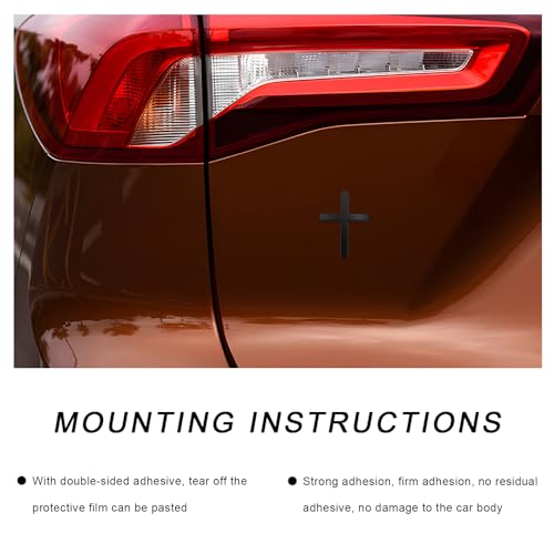 Image of 2PCS Metal Christian Cross Emblem Stickers, 2.5x1.8in 3D Jesus Christ Auto Emblem Badge Decal, Self-Adhesive Styling Cross Decal Decoration for Trunk Tailgate Side Fender (Black)