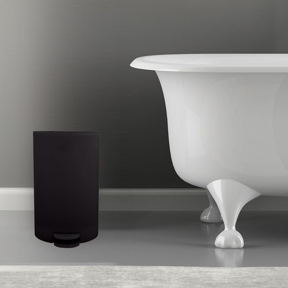 Pattumiera A Pedale MSV Osaki - 3 Litri, Con Coperchio E Secchiello Estraibile, Compatta Per Bagno, Nero - Foto 13