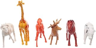 نماذج بلاستيكية تحاكي الحيوانات بأشكال مختلفة تساعد الأطفال بسهولة على التعرف على الحيوانات وتطوير المهارات وتضيف المزيد من المرح للأطفال، مجموعة من 6 قطع - متعددة الألوان