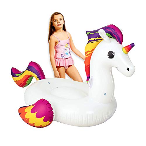 Flotador Gigante de Unicornio Blanco Infantil de PVC de 117x150 cm -...