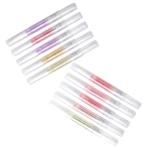 Ipetboom Lápiz para Cutículas Nutritivo 10 Pcs Transparente Aceite para Uñas Hidratante Reparador Cuidado Profesional y Hogar para Manicura y Protección de Uñas