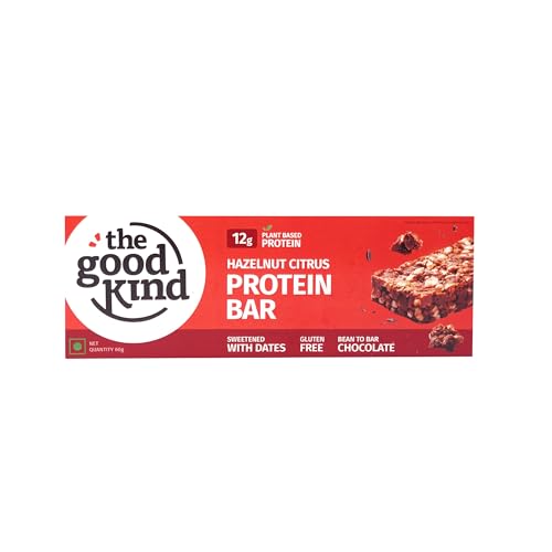 Image of The Good Kind Hazelnut Citrus Protein Bar (Pack of 5), 60gm(each), Plant Based Protein with Brown Rice Protein, Almond Butter, Seeds, Oats, Perfect for Snacking, Gluten Free, Palm Oil free & Vegan