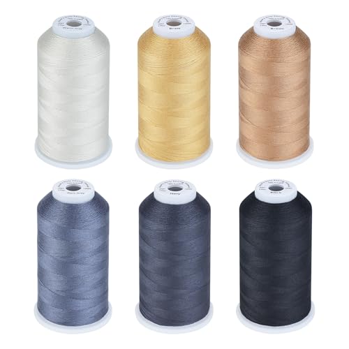 Image of Simthread Heavy Duty Blue Jeans Thread for Denim Sewing 1000m 6-Pack | Built for professional longarm studios, high-volume production, commercial machines, heavy drapery runs