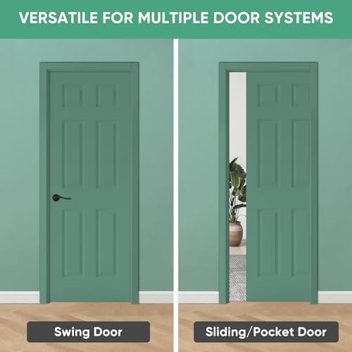Image of BARNSMITH 28x80 in Raised 6-Panel Textured White Primed Door Slab, Classic Style Paintable Hollow Core Interior Door Panel, for Pocket, Swing, Sliding Door, No Pre-Drilling, Durable and Lightweight