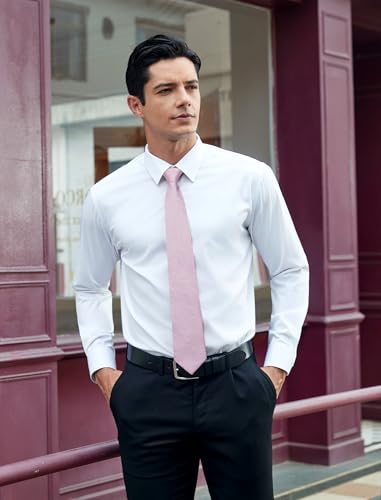 Image of HISDERN Men Floral Ties Woven Classic 3.4 inch Necktie Set Formal Tie Pocket Square for Wedding with Handkerchief Gift Box