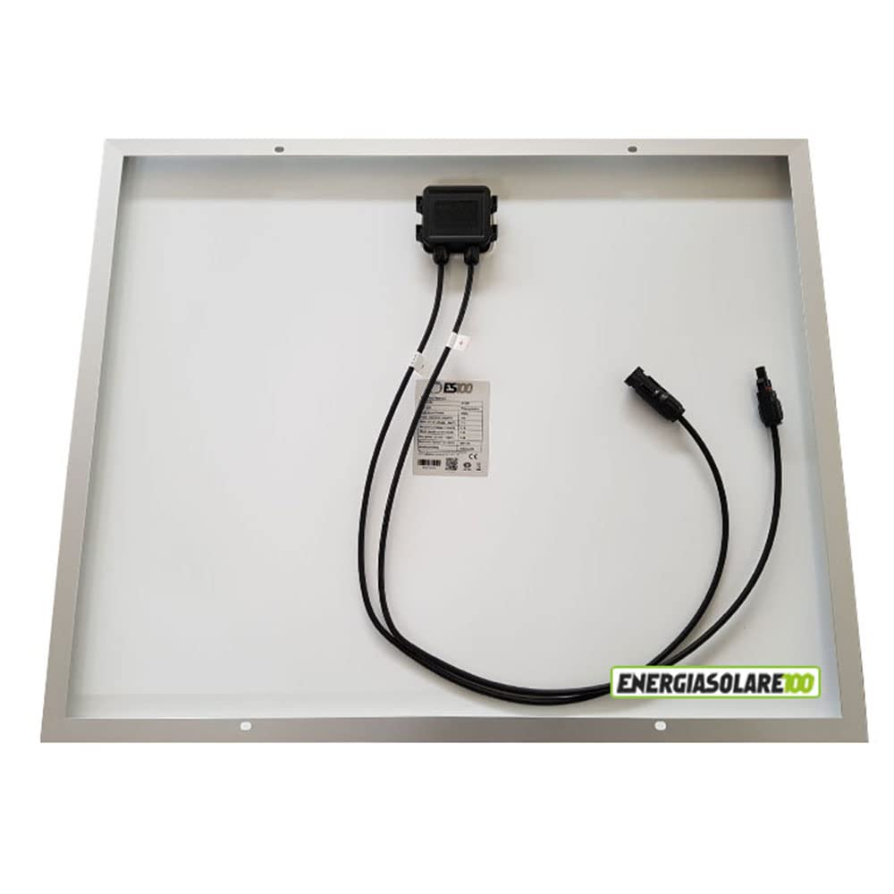 Kit Solare Fotovoltaico Base Roulotte Caravan da 50W 12V Batteria Servizi