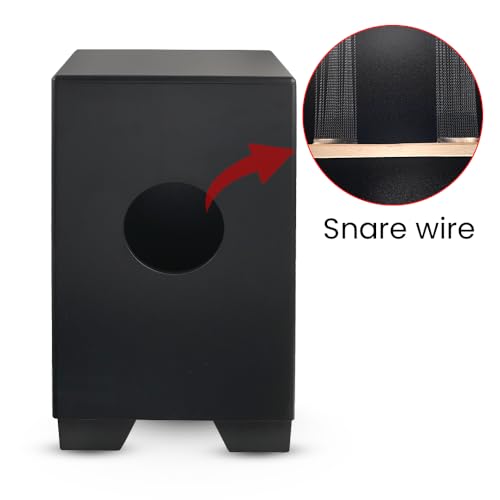 Image of Kadence CJBLK Heartbeat Cajon with Dust Cover | 40 Non-Adjustable Snare Strands | Tech Wood Body | Anti Skid PU Feet | Includes Learning Course | Black