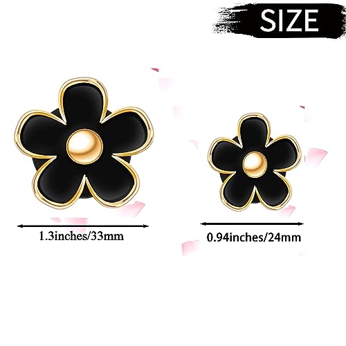 Image of 6pcs Daisy Flower Car Air Vent Clips with Fragrance Pads, Black | Car Air Outlet Freshener Clip, Charm Car Inter Decor, Air Conditioning Outlet Clip Car Air Freshener Dashboard Accessories