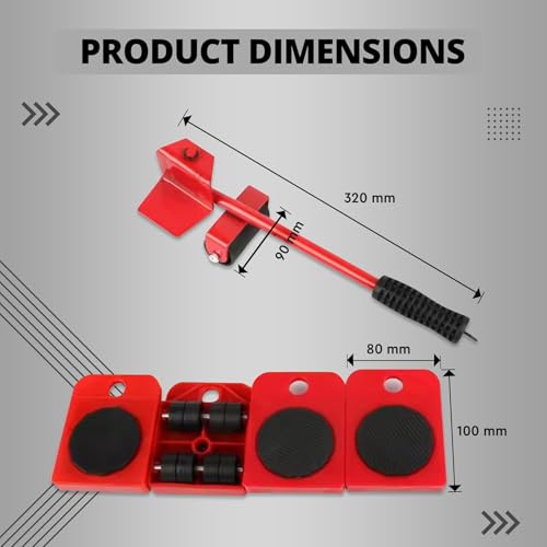 Image of Furniture Lifter & Mover Tool Kit | 4 Pcs Sliding Pads with 360 Rotatable Design, Heavy Furniture Shifter for Sofa, Bed, Table & Home Rearranging | Pack of 1