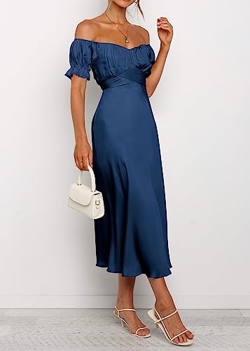 Image of KIRUNDO Women's Satin Summer Wedding Guest Cocktail Dress