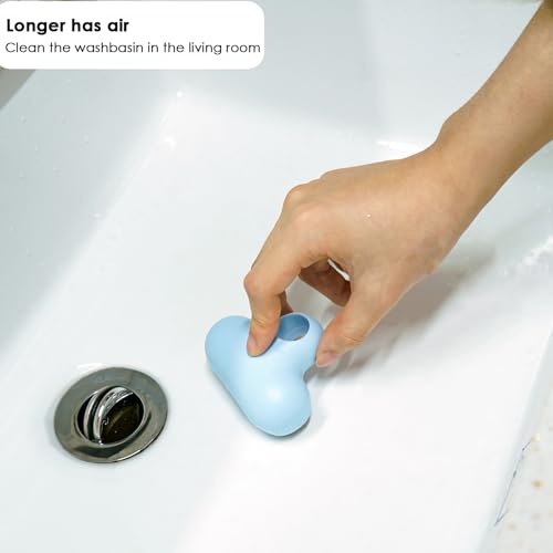 Image of Mini Silicone Glass Squeegee, Mirror Glass Brush Suitable for Bathroom Mirror or Bedroom Dresser Mirror (2PC Blue)