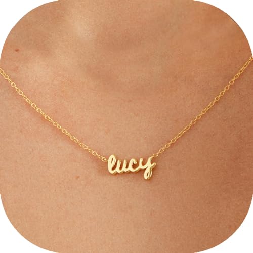 XJoyBloush Custom Tiny Name Necklace Personalized Dainty Name Plate Necklaces Customized Pendant...