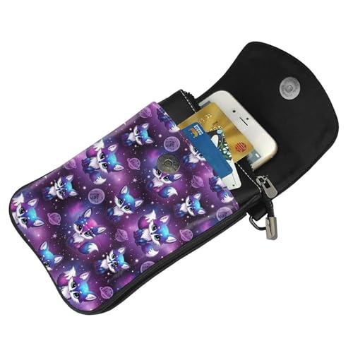 Slim Leather Flip Phone Crossbody Bag, RFID Protected Multi-Compartment Purse for Travel & Office Use4