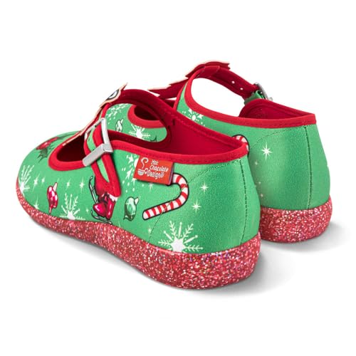 Image of Hot Chocolate Design Chocolaticas Kitty Christmas Women's Mary Jane Flat Multicoloured HCD 42