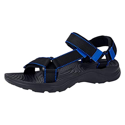 Fitzac verano zapatos para hombre casual de los hombres sandalias de playa plana 2021 al aire libre deportes acuáticos zapatos 2021 zapatos antideslizantes, azul, 42 EU Cover
