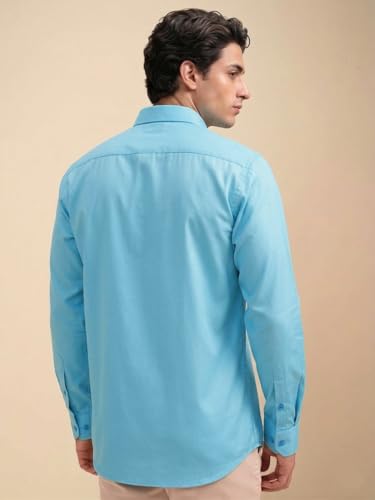 Image of Cozytton Men's Pure Cotton Solid Stylish Casual & Formal Wear Shirt | Stylish Regular Fit Full Sleeve Comfortable Office Party Trendy Shirt - Multi Color