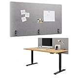 Ergotopia Akustik Trennwand Schreibtisch (160 x 80 x 2,8 cm), Verstellbarer Sichtschutz für Büro |...