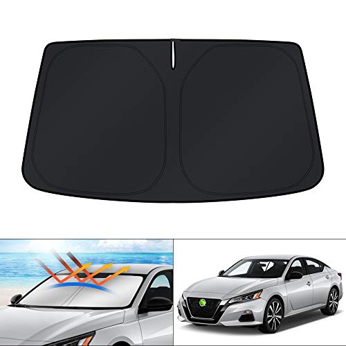 Image of KUST Windshield Sun Shade for 2019-2025 2026 Nissan Altima Accessories, Custom Fit Car Front Sun Visor Window Shade Protector Foldable Blocks UV Rays Keep Car Cooler