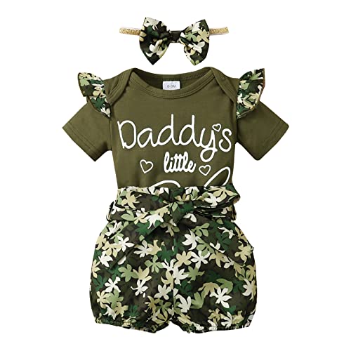 Buy SOBOWO Newborn Baby Girls Valentine's Day Outfits Daddy's Little Girl Romper Floral Flared
