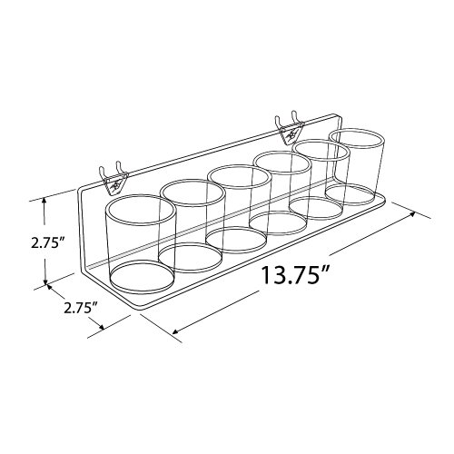 Azar Displays 225590-2pack 6-Cup Display Tray for Pegboard/Slatwall (Pack of 2) by Azar Displays - Image 4