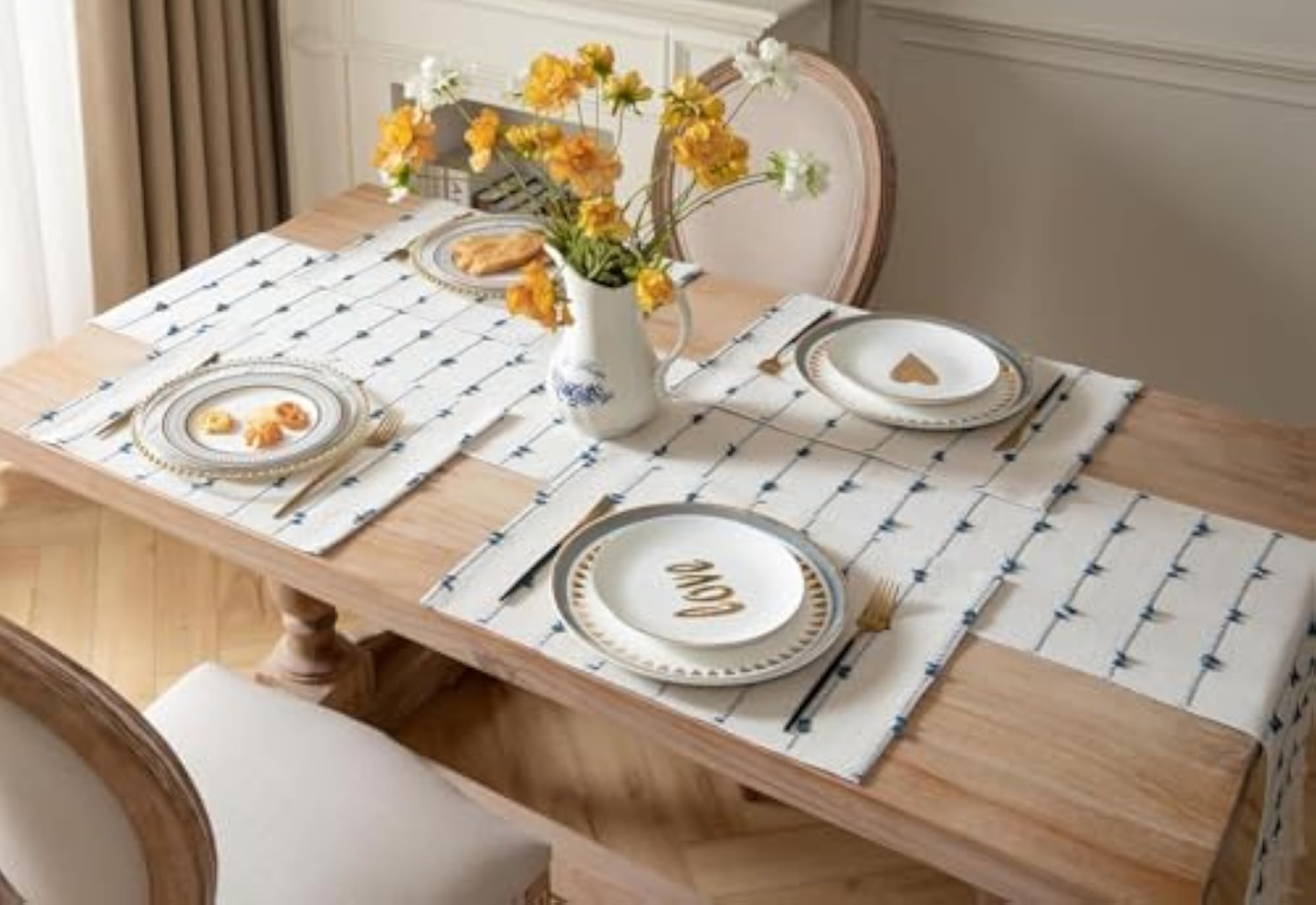 Handmade Designer Cotton Dining Table Placemats & Runner Set