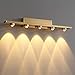 Produktbild Gold aus Kupfer Spiegelleuchte LED Make up Kosmetik Spiegellampe Warmweiß 3000K Badezimmer Spiegel Leuchte Messing Wandleuchte Nachttisch Leselampe Bilderleuchte Wandlampe Modern (5 flammige)