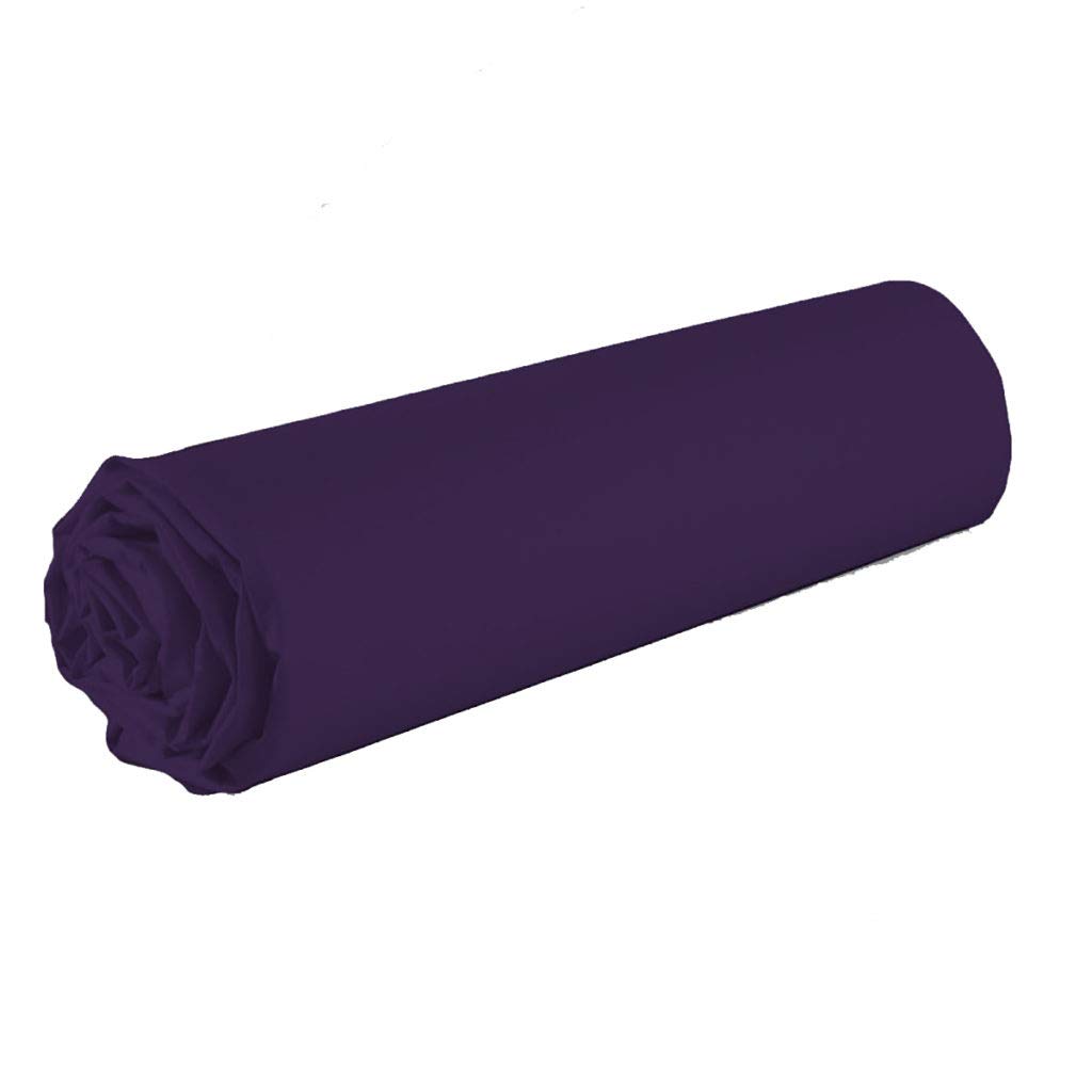Drap Housse uni 100% Coton 57fils Orange 160x200cm