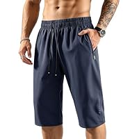 SOOUICKER – SOOUICKER 3/4 Hose Herren Sport mit Reißverschluss Bermuda S