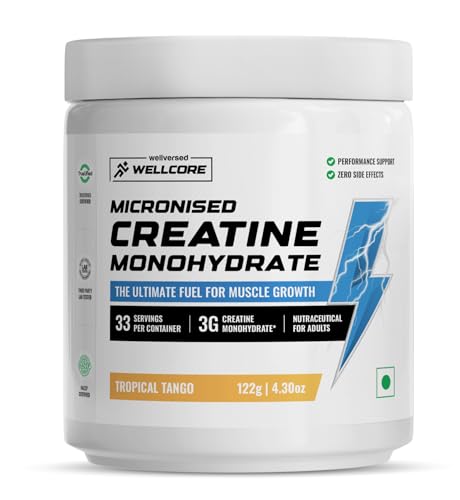 Wellcore Pure Micronised Creatine Powder (33 Servings, Tropical T...