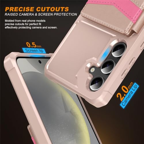 Coque Samsung S25 Plus violette anti-rayure avec fentes portefeuille