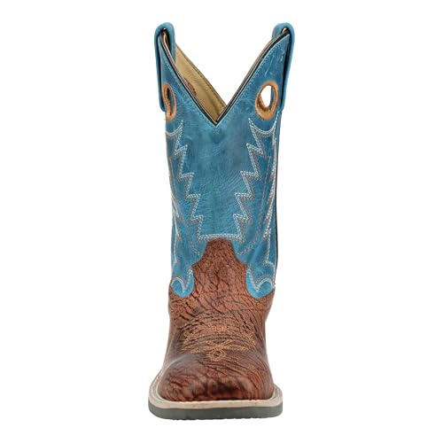 Smoky Mountain Western Boots Boys Frontier Leather Brown Blue 3418C
