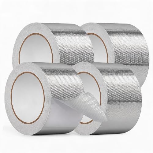PrecisionAuto High Temperature Fiberglass Aluminum Foil Tape 4 Pack